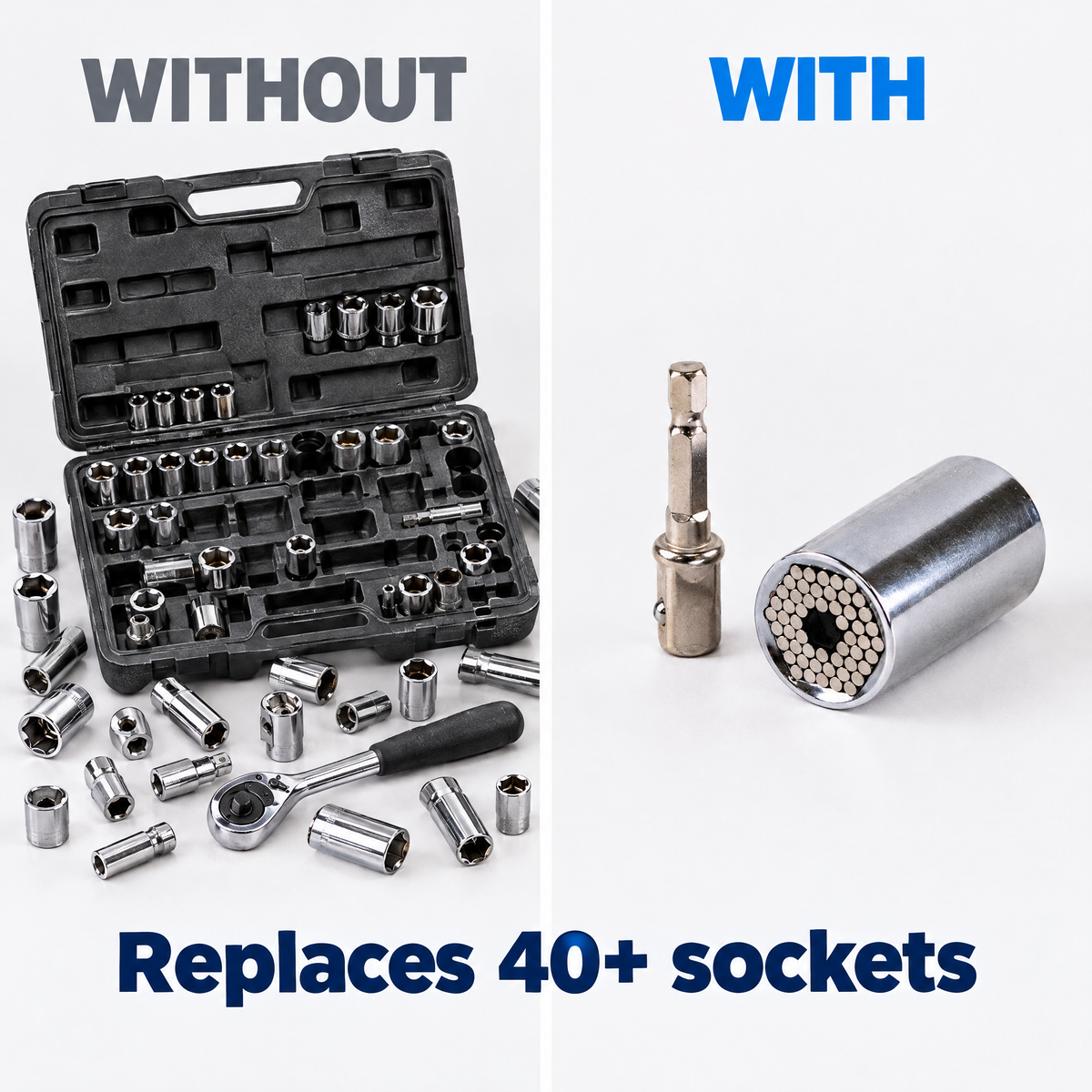 Replaces a 40 piece socket set